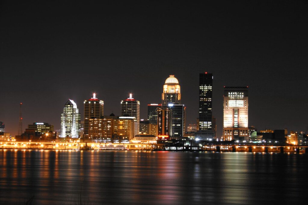 Louisville Kentucky Jefferson Country at night